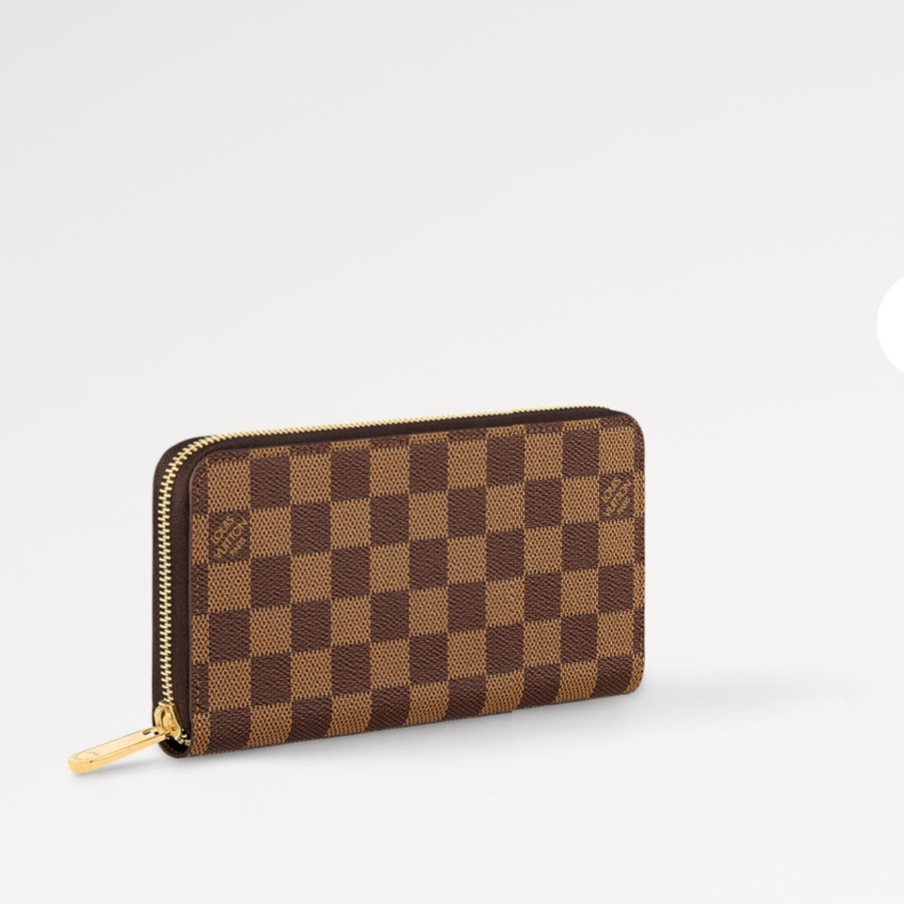 Louis Vuitton Brown Wallet with Gold Zip (100% Authentic)
